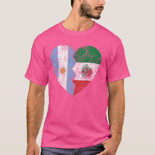 T-shirt Mexique Argentine Drapeau Coeur Argentine Mexique