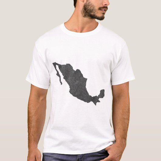 T-shirt Mexique Carte Design avec frontières cachées (Devant)