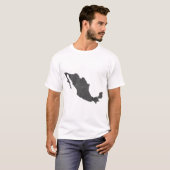 T-shirt Mexique Carte Design avec frontières cachées (Devant entier)