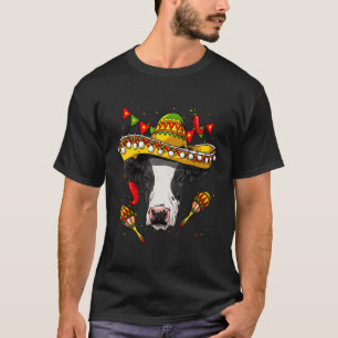 T-shirt Mexique Cinco de Mayo Vache Sombrero Parti Mexicai