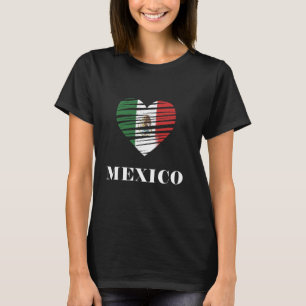 T-shirt Mexique Coeur Drapeau Mexicain Racines Español Fie