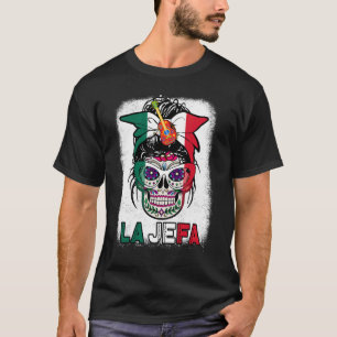 T-shirt Mexique Dia De Los Muertos La Jefa Crâne à sucre M