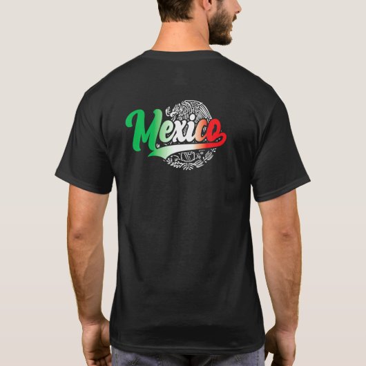 T-shirt Mexique Drapeau Mexicain Couleurs Et Illustration  (Dos)