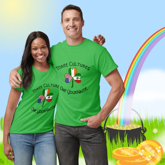 T-shirt Mexique irlandais drapeaux américains Shamrock per