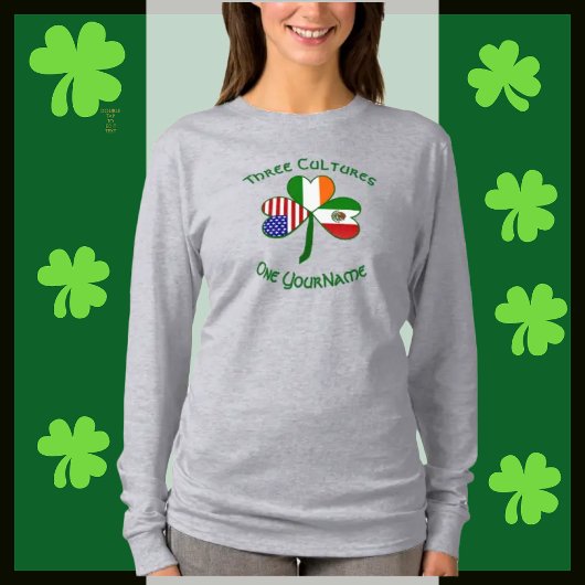 T-shirt Mexique Irlande États-Unis Drapeau Shamrock Person