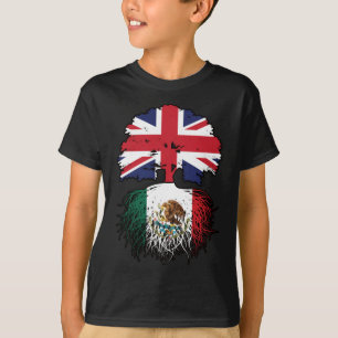 T-shirt Mexique Mexique Royaume-Uni drapeau des racines de
