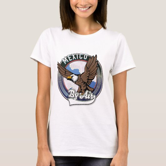 T-shirt Mexique par avion patch. (Devant)
