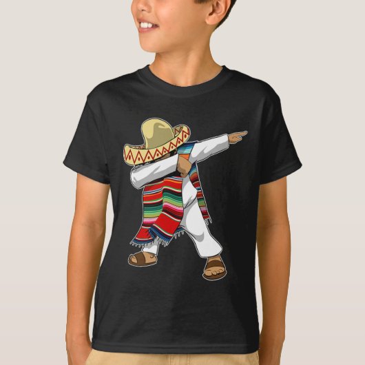 T-shirt Mexique Sombrero Poncho Dabbing (Devant)
