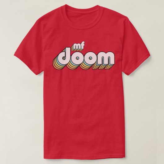 T-shirt Mf Doom Retro Typographie Arc-en-ciel style défraî (Design devant)