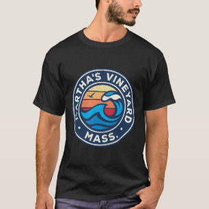 T-shirt Mha'S Vineyard Massachusetts Ma Vagues Nautiques D