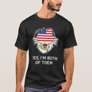 T-shirt Mi-americain Mi-insulaire Vierge britannique Homme