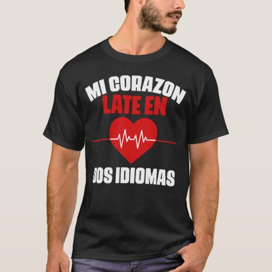 T-shirt Mi Corazon Enseignant bilingue espagnol maestra (Devant)