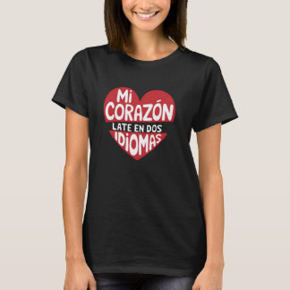 T-shirt Mi Corazon Maestra Bilingue Pour Enseignant