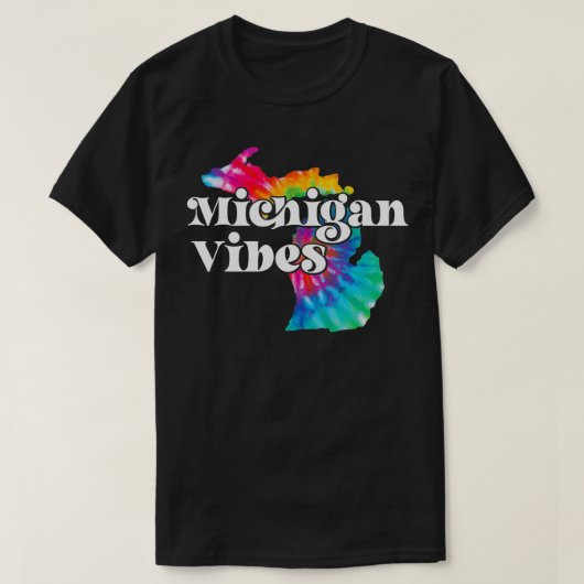 T-shirt MI Michigan Vibes  Rainbow Tie Dye Michigan  (Design devant)