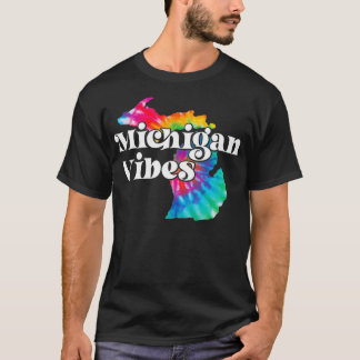 T-shirt MI Michigan Vibes  Rainbow Tie Dye Michigan 