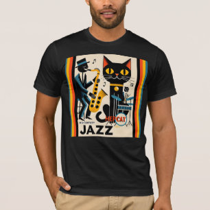 T-shirt Mi siècle Jazz Age HepCat Chat Noir