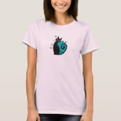 T-shirt Mi-siècle moderne Chat atomique rose bleu rétro (Devant)