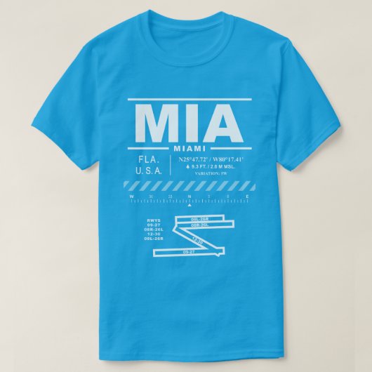 T-shirt MIA de l'aéroport international de Miami (Design devant)