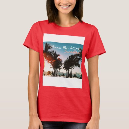 T-shirt Miami Beach été (Devant)
