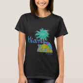 T-shirt Miami Beach Floride Palm Fun Sun (Devant)