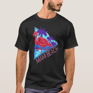 T-shirt Miami Beach Retro 80s Plage Vacances Vintage Flami