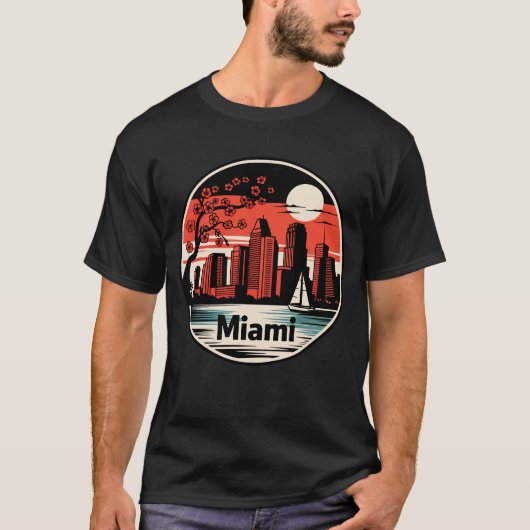 T-shirt Miami City Floride USA (Devant)