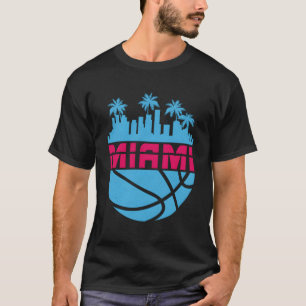 T-shirt Miami Florida Cityscape Basketball 80'S