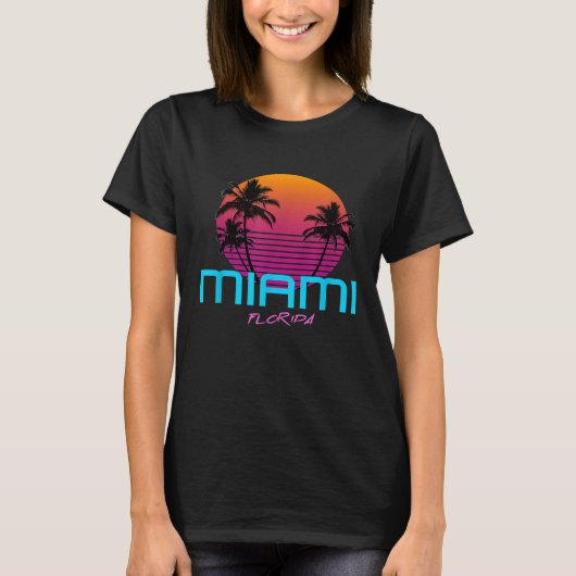 T-shirt Miami Florida Retro 80s (Devant)