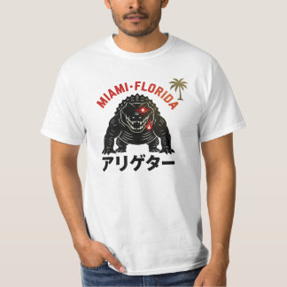 T-shirt Miami Florida Retro Kaiju Alligator Japanese Style