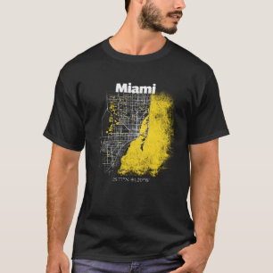 T-shirt Miami Florida Street Carte Hometown Pride Souvenir