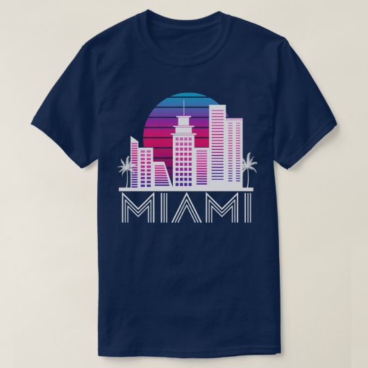 T-shirt Miami Floride Skyline US South Travel Tropical (Design devant)