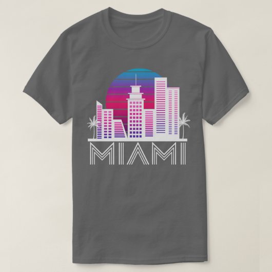 T-shirt Miami Floride Skyline US South Travel Tropical (Design devant)