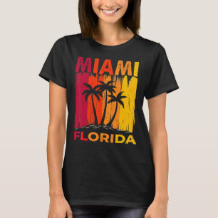 T-shirt Miami Floride Sunset I Love Miami Beach Souvenir