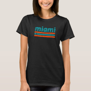 T-shirt Miami Floride Trois bandes Vintage Patiné 1