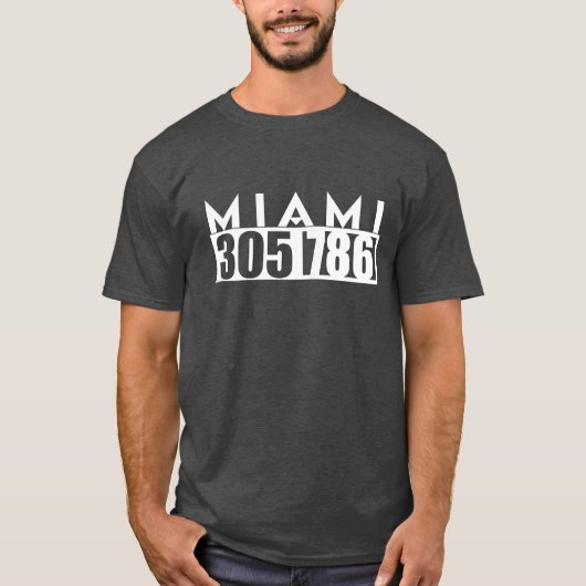 T-shirt MIAMI la Floride 305 et VILLE d'indicatif régional (Devant)
