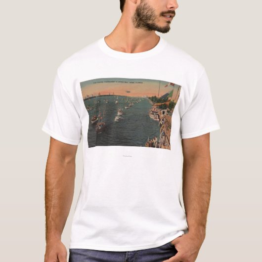 T-shirt Miami, la Floride - vue de la pêche (Devant)
