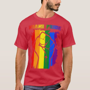 T-shirt Miami LGBT Pride Mois LGBTQ Rainbow Flag Pour Gay