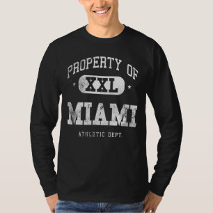 T-shirt Miami, propriété Xxl Sport College Athletic Funny