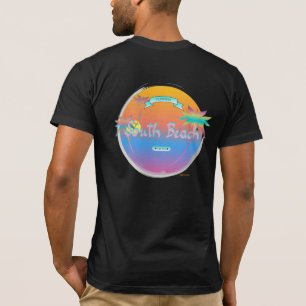 T-shirt Miami-South Beach Floride, Cool Graphic noir