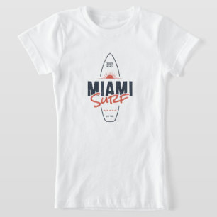 T-Shirt Miami Surf – Conception de planche de surf vintage