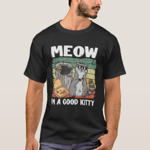 T-shirt Miaou Je Suis Un Bon Poubelle Chat Panda Raton