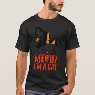 T-shirt Miaou Je Suis Un Chat Citrouille Sorcière Licorne