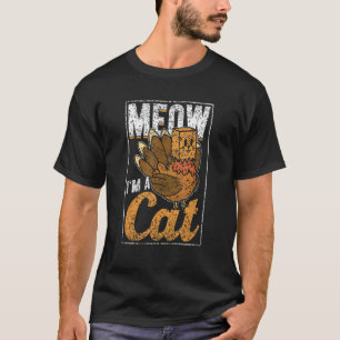 T-shirt Miaou Je Suis Un Chat Dinde Graphique Fête Thanksg