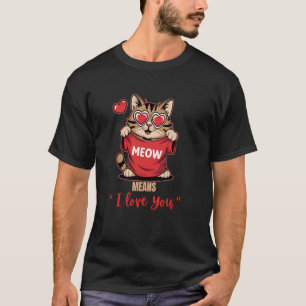 T-shirt Miaou Signifie Je T'aime Adorable Amateur De Chat
