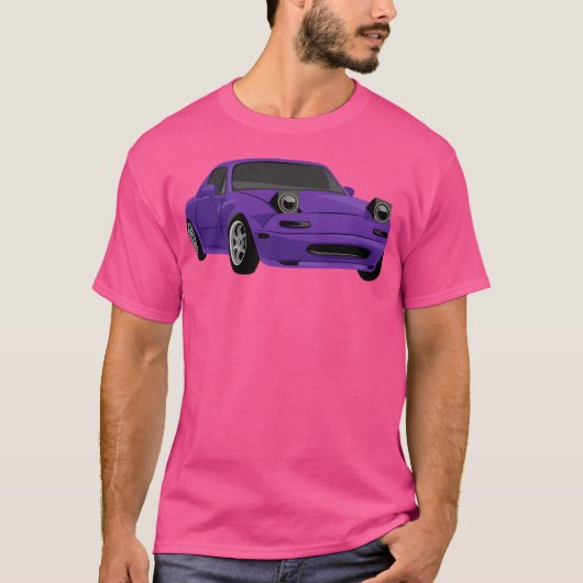 T-shirt Miata mx5 violet (Devant)