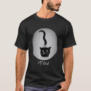 T-shirt Miau de chat noir Chats Conception de chaton