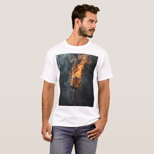 T-shirt Mic en feu (Devant entier)