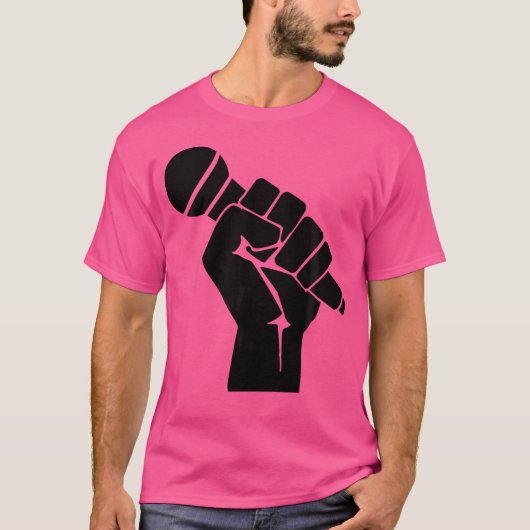 T-shirt Mic Raise - Vieux Hip hop Microphone Graphique (Devant)