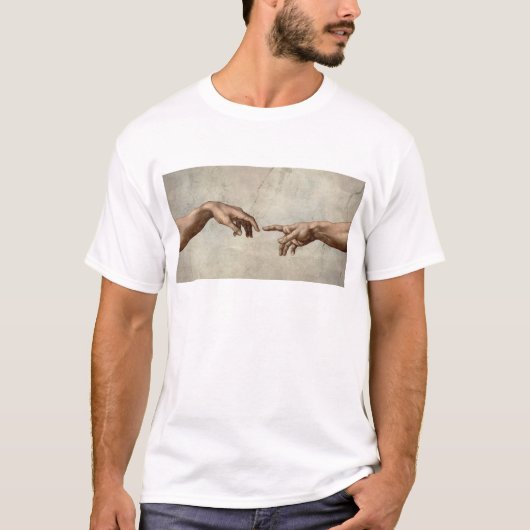 T-shirt Michaelangelo mains création adam dieu (Devant)