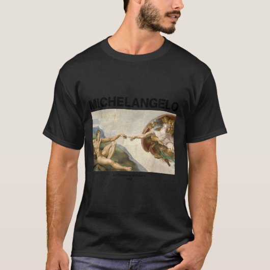 T-shirt Michelangelo - The Creation Of Adam _ Famous Paint (Devant)